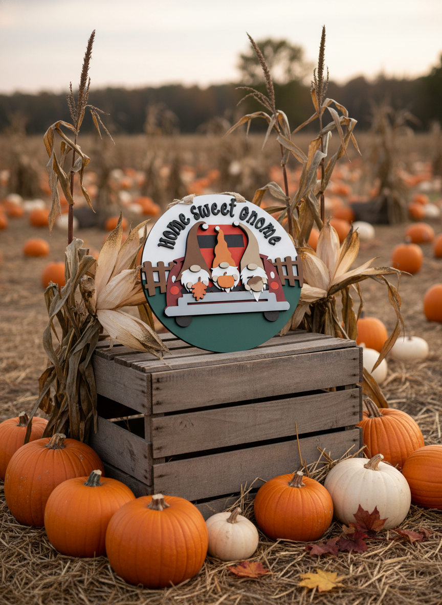 Home Sweet Gnome Door Sign – Whimsical Indoor & Outdoor Decor