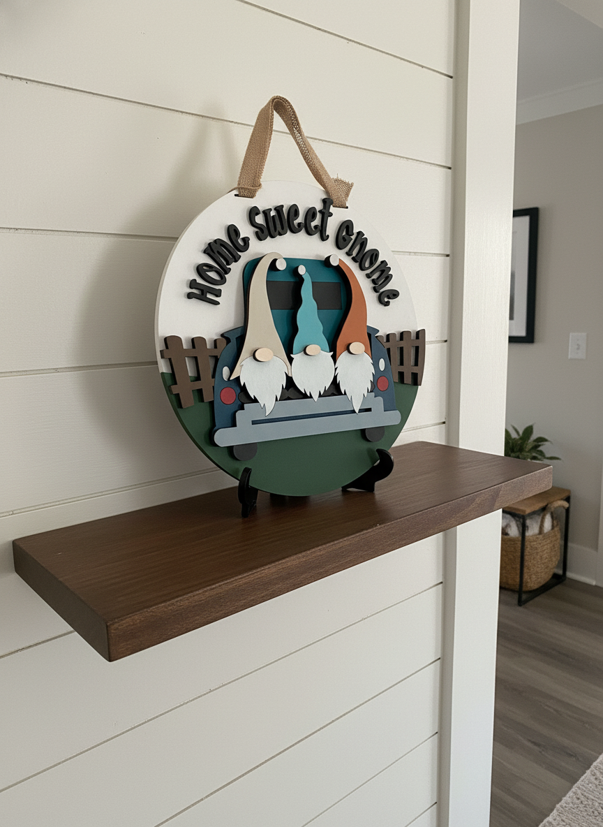Home Sweet Gnome Door Sign – Whimsical Indoor & Outdoor Decor