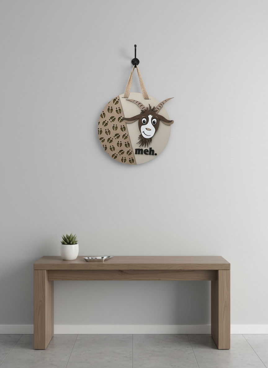 "Meh" Goat Door Sign
