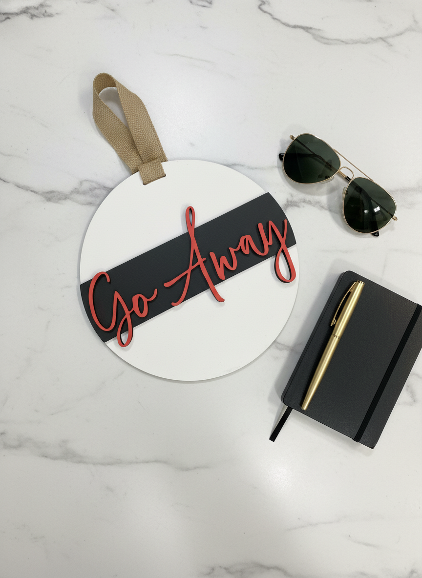 "Go Away" Door Sign – Funny Welcome Sign for Home, Office & Porch Decor