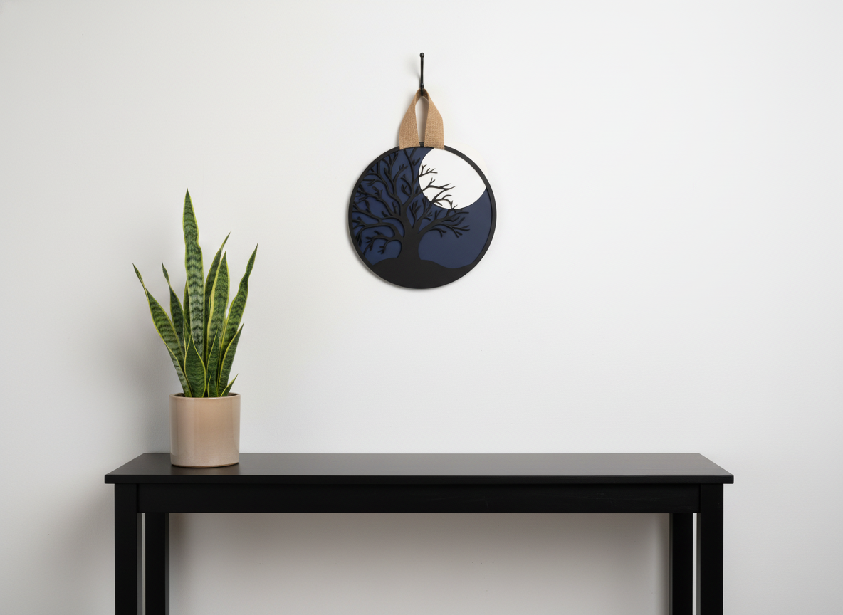 Spooky Tree and Full Moon Door Sign – Halloween Front Door & Porch Decor