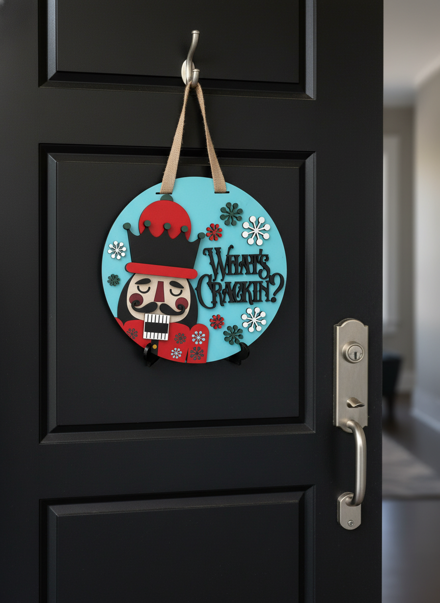 Nutcracker Door Sign – Classic Christmas & Holiday Front Door Décor