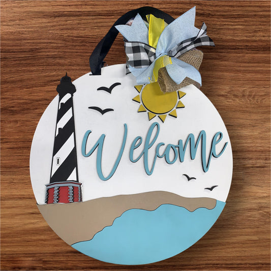 Welcome Lighthouse Door Sign