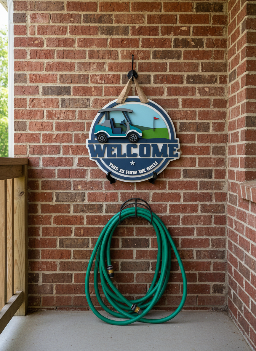 “This Is How We Roll” Golf Cart Door Sign – Fun & Playful Decor for Golf Lovers