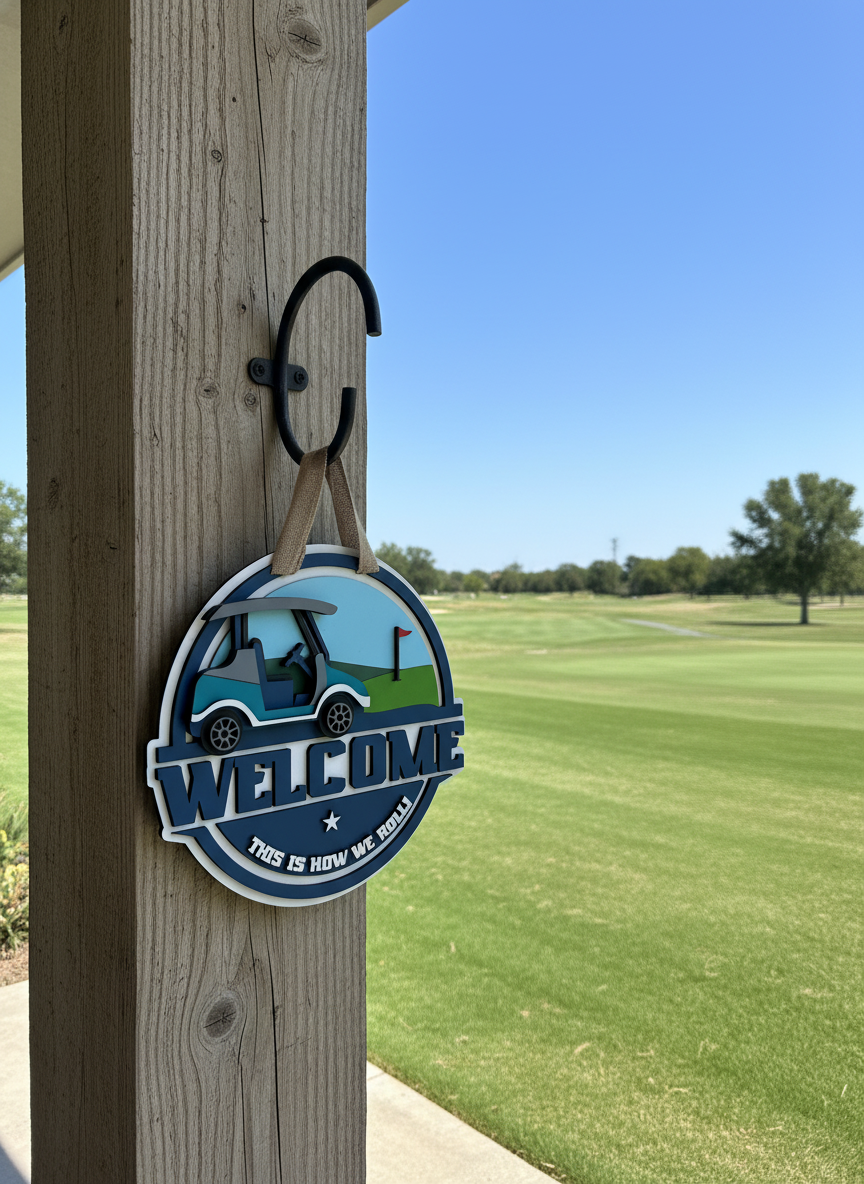 “This Is How We Roll” Golf Cart Door Sign – Fun & Playful Decor for Golf Lovers