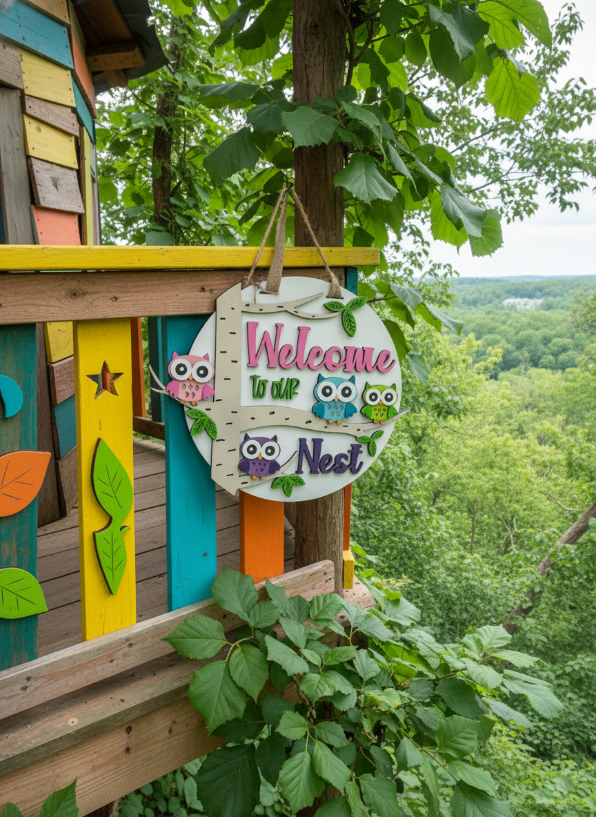 Welcome to Our Nest Owl Door Sign