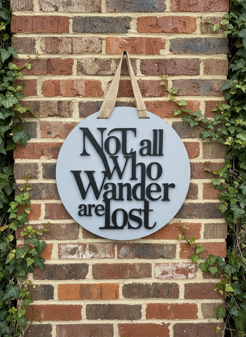 "Not All Who Wander Are Lost" Door Sign – Travel & Adventure Wall Decor