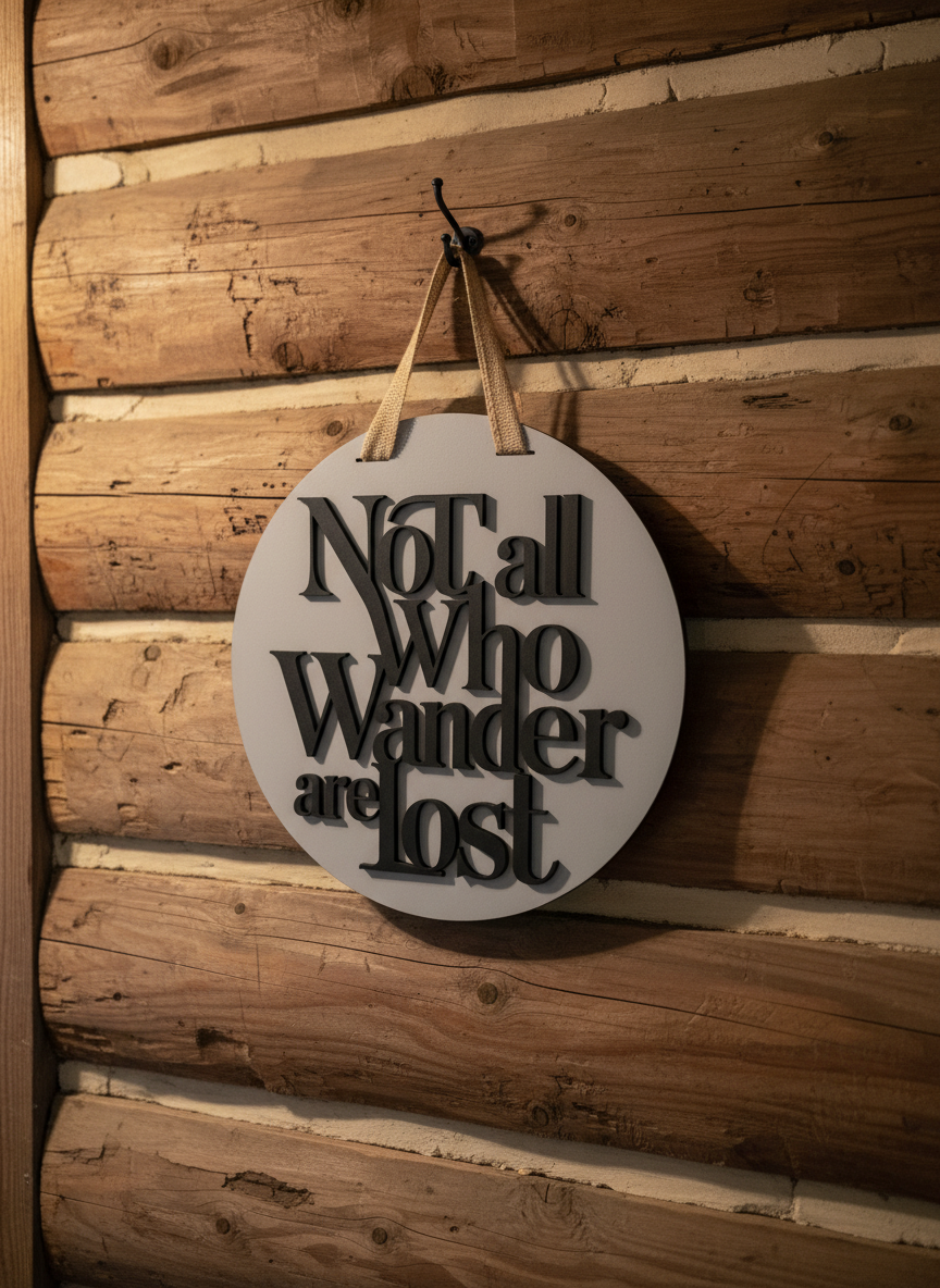 "Not All Who Wander Are Lost" Door Sign – Travel & Adventure Wall Decor