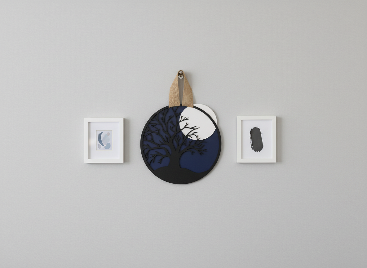 Spooky Tree and Full Moon Door Sign – Halloween Front Door & Porch Decor