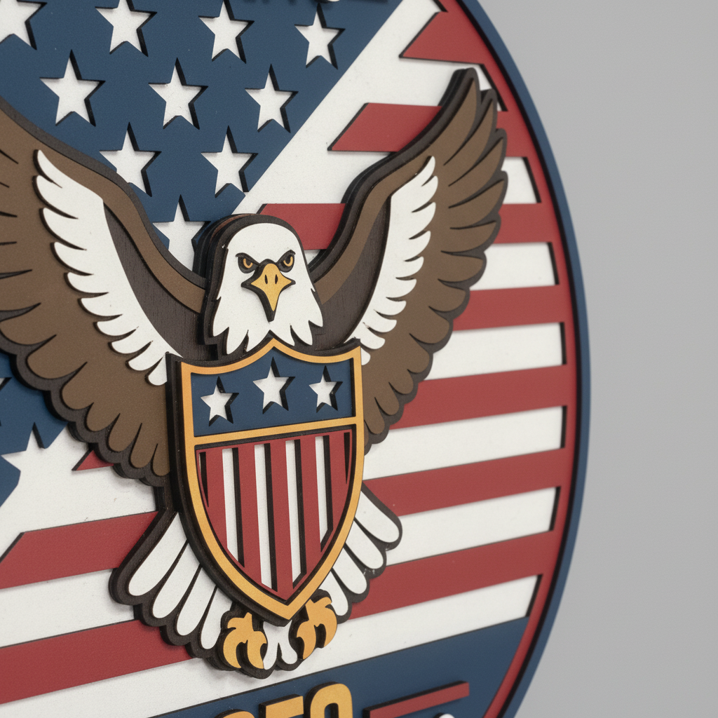 Patriotic 250th Anniversary Eagle Door Sign – “United We Stand” | Est. 1776 American Decor