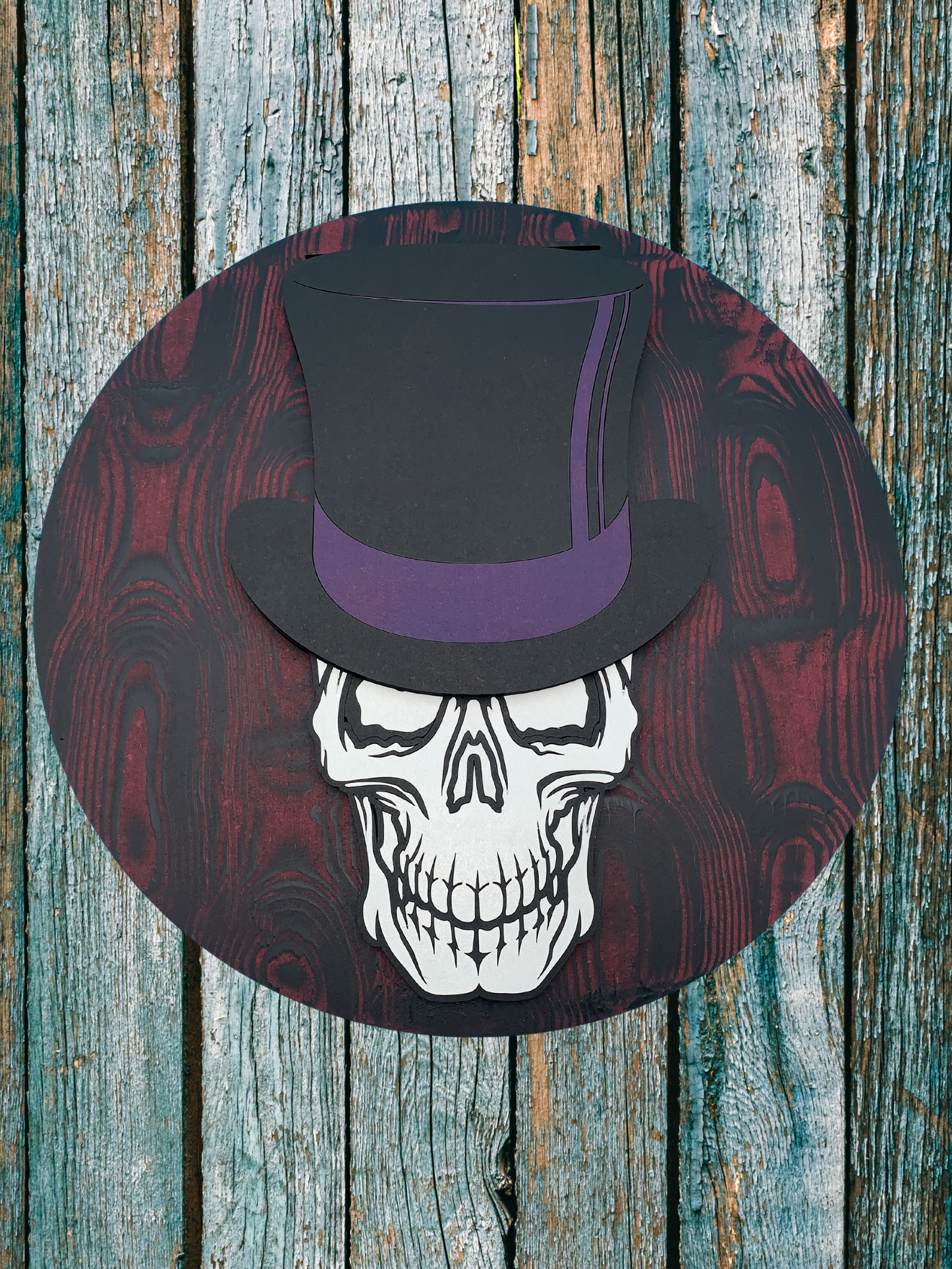 Skull with Top Hat Door Sign